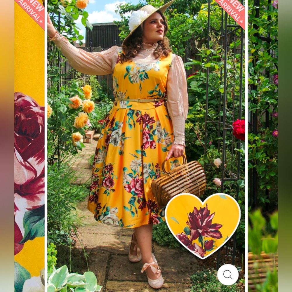 Dolly And Dotty Floral Yellow Dress